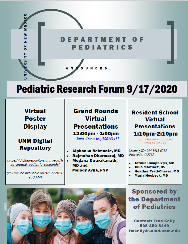 2020 Pediatric Research Forum Poster Session