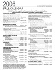 2006 Fall Schedule of Classes by UNM Office of the Registrar