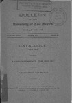 1909-1910-UNM CATALOG by UNM Office of the Registrar