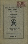 1928-1929 CATALOG ISSUE- BULLETIN by UNM Office of the Registrar