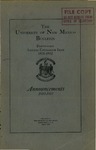 1931-1932 CATALOG ISSUE- BULLETIN by UNM Office of the Registrar