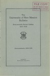 1937-1938 CATALOG ISSUE- BULLETIN by UNM Office of the Registrar