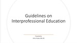 Guidelines on Interprofessional Education
