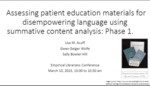 Assessing patient education materials for disempowering language using summative content analysis: Phase 1 by Lisa M. Acuff, Gwen Geiger Wolfe, and Sally Bowler-Hill