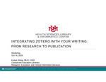 Integrating Zotero with Your Writing: From Research to Publication