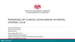 Powering Up Clinical Scholarship in Dental Journal Club: Article Review Session 2