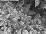 Bladed crystals with irregular coating by M. Spilde, D. Northup, and L. Melim