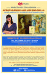 Musicology Colloquium | Afrocubanism and Hispanophilia: Music and Poetry in Pre-Revolutionary Cuba by Dr. Belén Vega-Pichaco