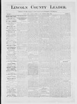 Lincoln County Leader, 04-05-1884 by Lincoln County Publishing Company