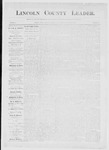 Lincoln County Leader, 08-30-1884 by Lincoln County Publishing Company