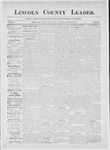 Lincoln County Leader, 11-22-1884 by Lincoln County Publishing Company