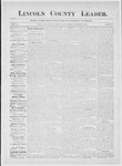 Lincoln County Leader, 12-06-1884 by Lincoln County Publishing Company
