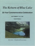 Taos Pueblo Blue Lake Land Restoration – 20-Year Commemoration Celebration 1991