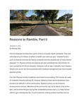 Reasons to Ramble, Part II