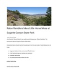 Raton Ramblers hikes Little Horse Mesa at Sugarite Canyon State Park by University of New Mexico Prevention Research Center