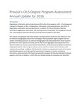 2015/2016 CUL&LS OILS State of Assessment Narrative