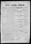 Sierra County Advocate, 09-01-1888 by J.E. Curren