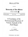 A correlation of the environmental reactions of various animals of the arid steppe by A. O. Weese