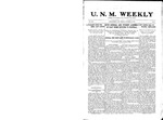 U.N.M. Weekly, Volume 013, No 6, 10/15/1910