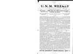 U.N.M. Weekly, Volume 014, No 1, 9/9/1911 by University of New Mexico