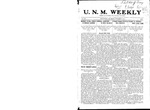 U.N.M. Weekly, Volume 014, No 9, 11/4/1911