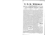 U.N.M. Weekly, Volume 015, No 2, 9/21/1912 by University of New Mexico
