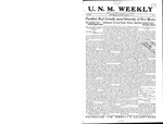 U.N.M. Weekly, Volume 018, No 1, 8/24/1915 by University of New Mexico